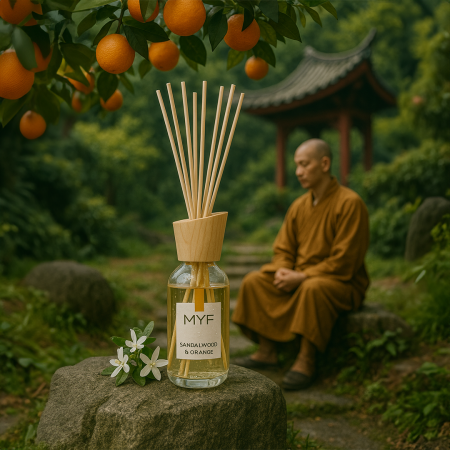 Reed difusers - Reed diffuser - SANDALWOOD & ORANGE - 100 ML