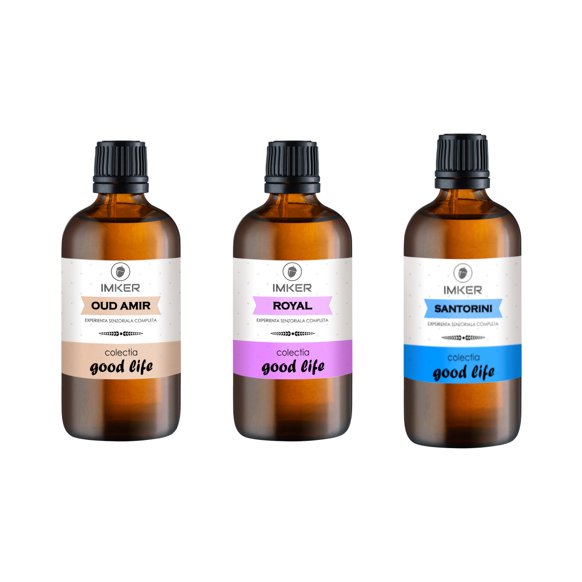 Essential oil aroma packages - Pachet 3 sticlute arome parfum IMKER GoodLife * 100 ml