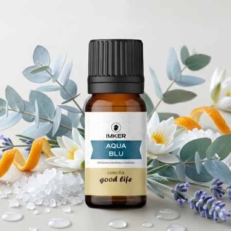 Colectia GoodLife (mix arome) - Rezervă parfum ambient IMKER aroma AQUA BLU - note: sare, note ozonice, eucalipt, lavandă