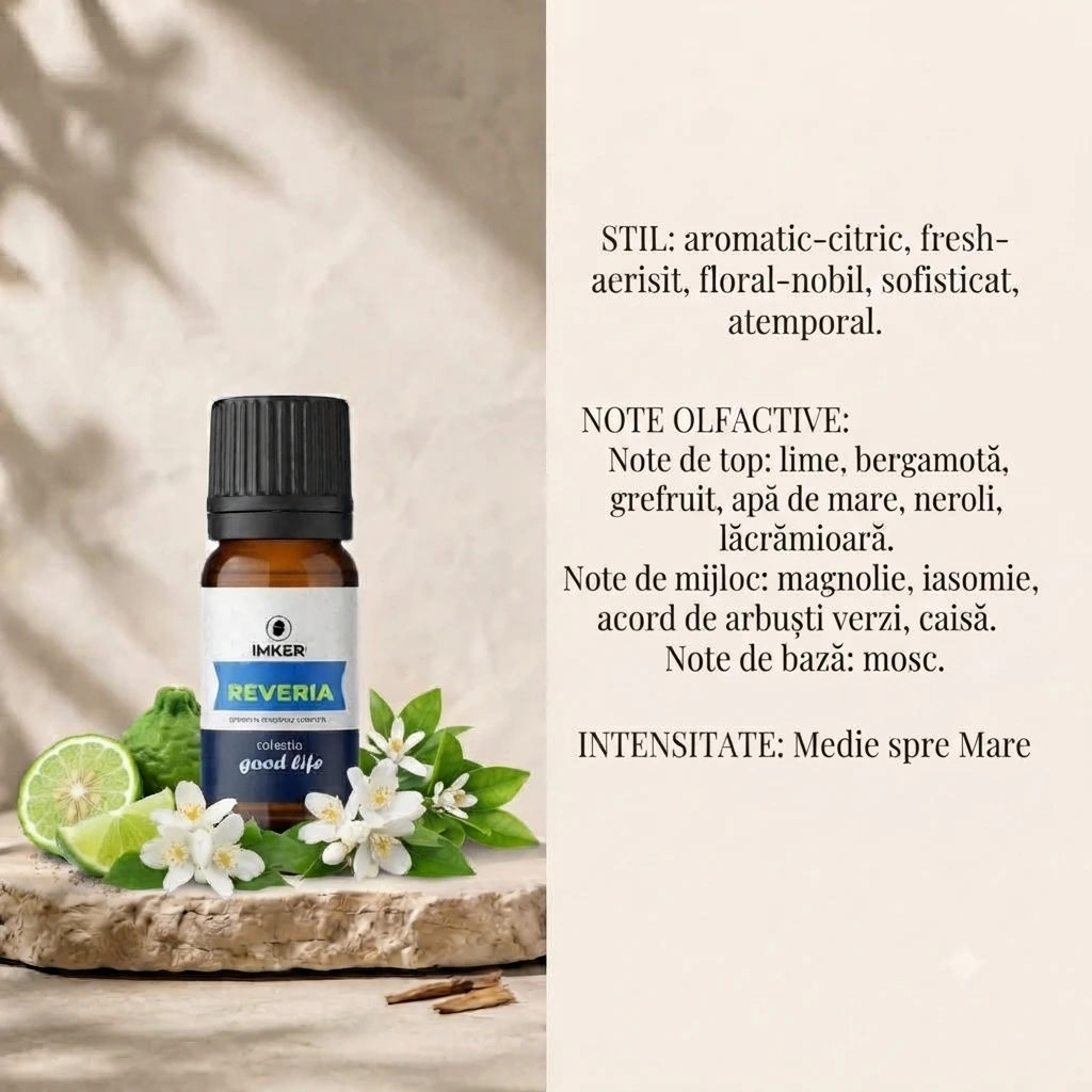 Rezervă parfum ambient IMKER aroma REVERIA - note: citrice, marine, flori albe, mosc [2]