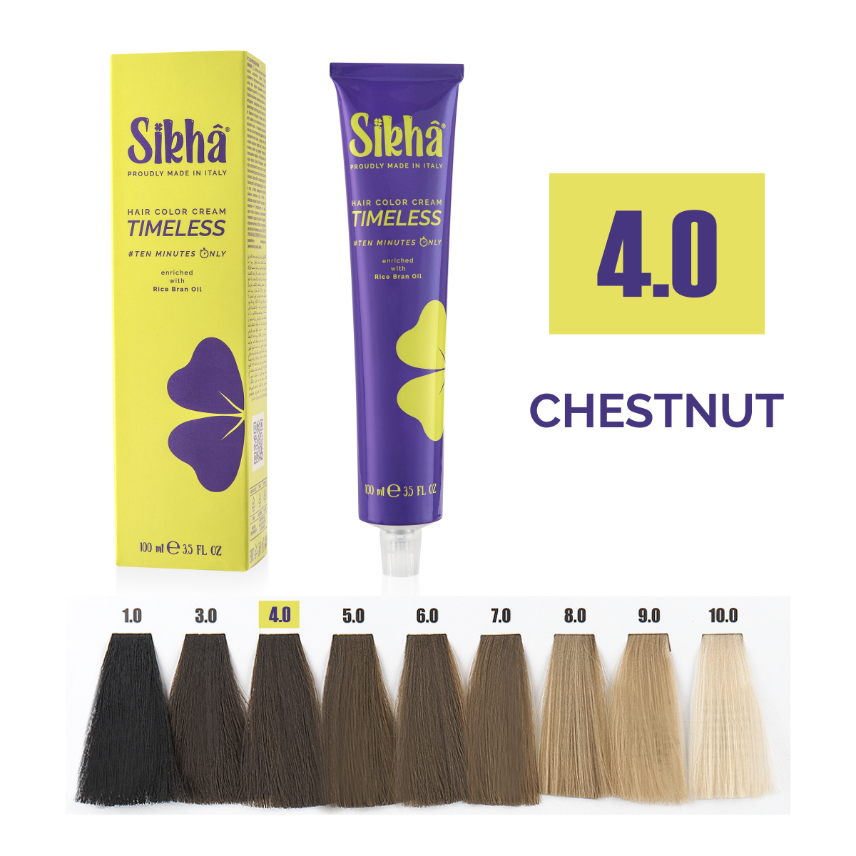 Ingrijirea parului SIKHA - vopsea de par permanenta profesionala nuanta castaniu natural