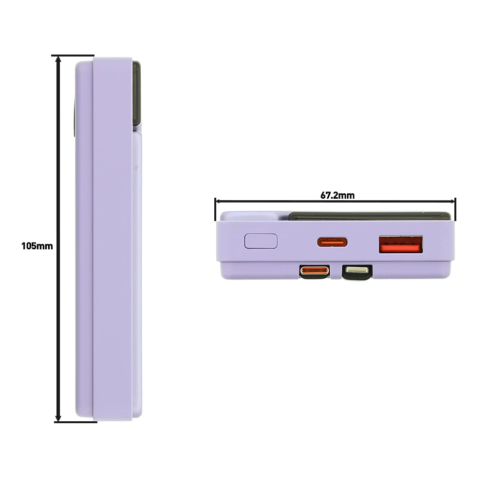 Baterie Externă 10000mAh, cabluri USB-C + Lightning integrate, QC3.0, PD3.0 [5]
