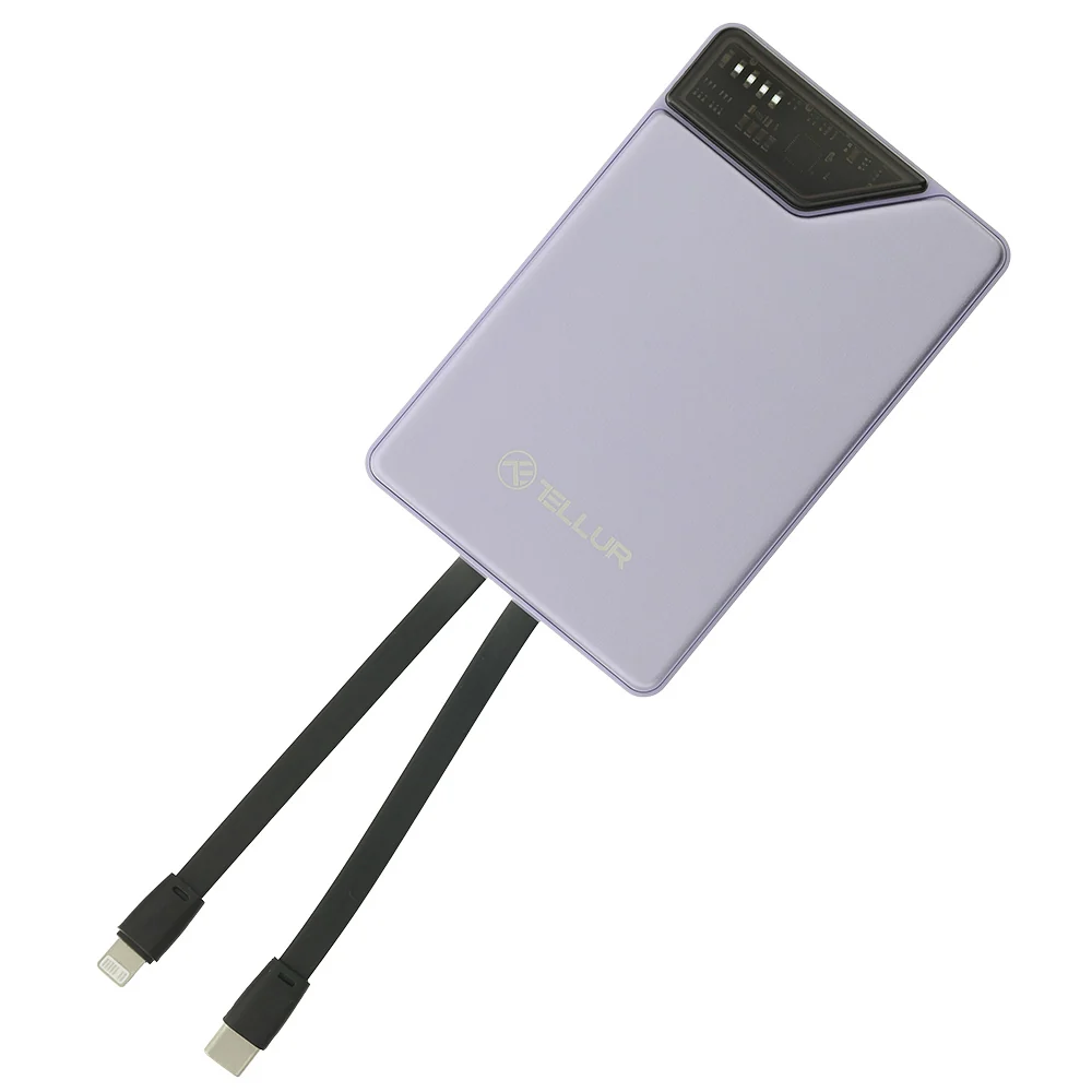 Baterie Externă 10000mAh, cabluri USB-C + Lightning integrate, QC3.0, PD3.0 [3]