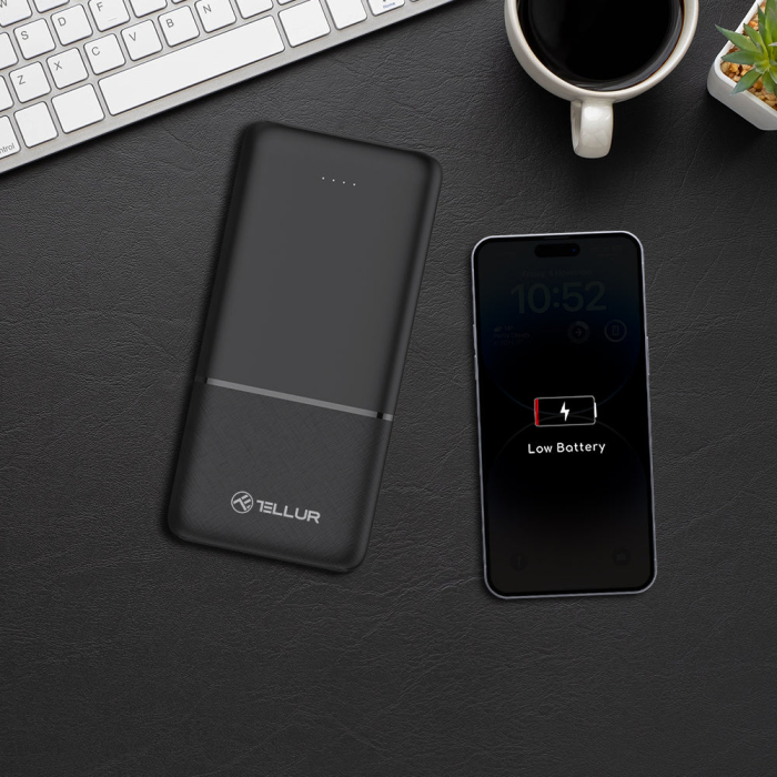 Baterie externa Tellur 10000mAh 2xUSB+USB-C+MicroUSB, negru [6]