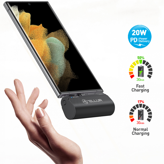 Baterie Externă Tellur PD201 5000mAh, PD20W [3]