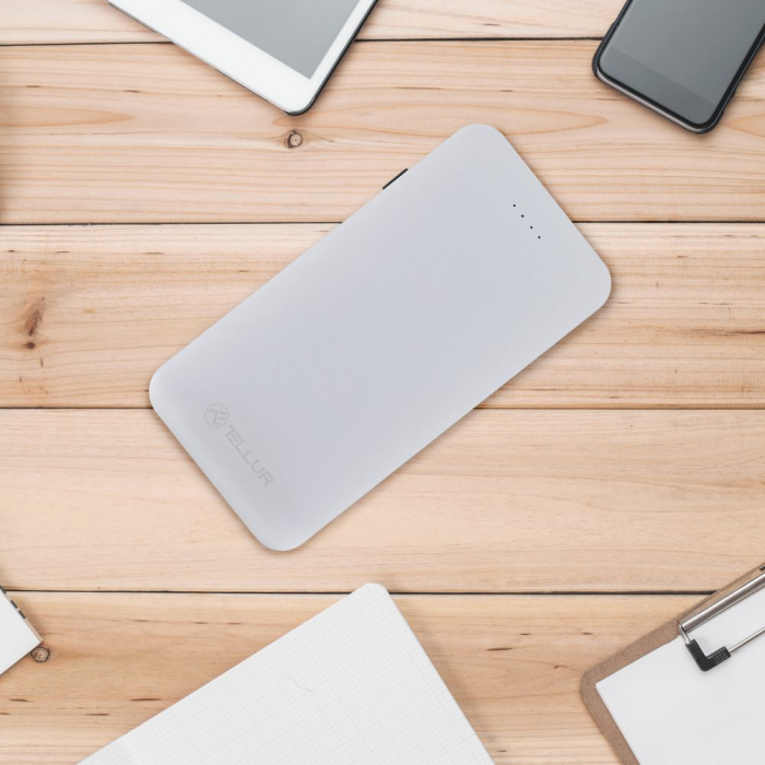 Baterie externa Tellur QC 3.0 5000mAh cu reincarcare rapida, argintiu [3]