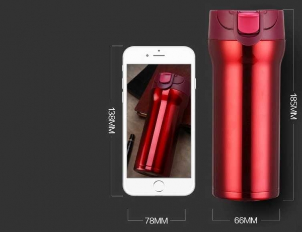 Cana cafea de calatorie 350 ml, termoizolanta - Alb [3]