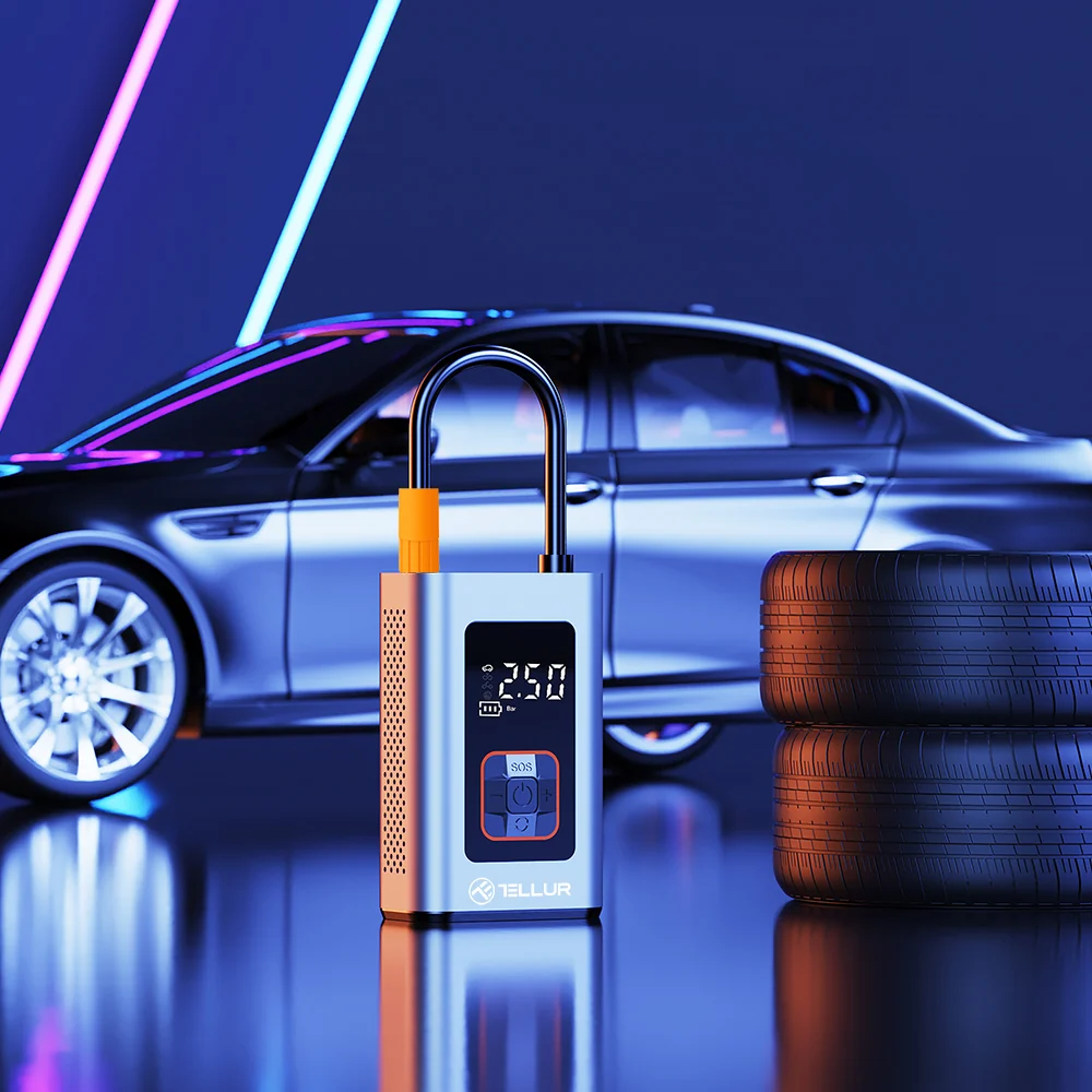 Compresor de aer portabil electric 150 PSI 16L/min 4000mAh Încărcare USB-C [2]