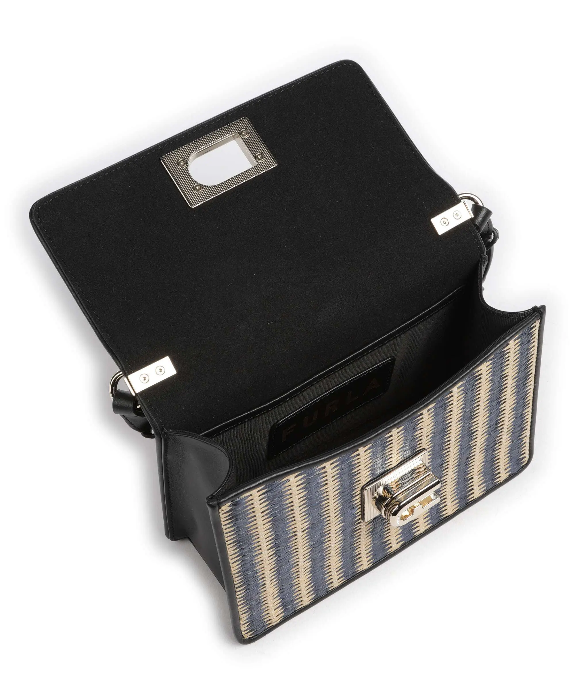 Furla 1927 Mini Geantă de umăr, piele fină neagră/bej [3]