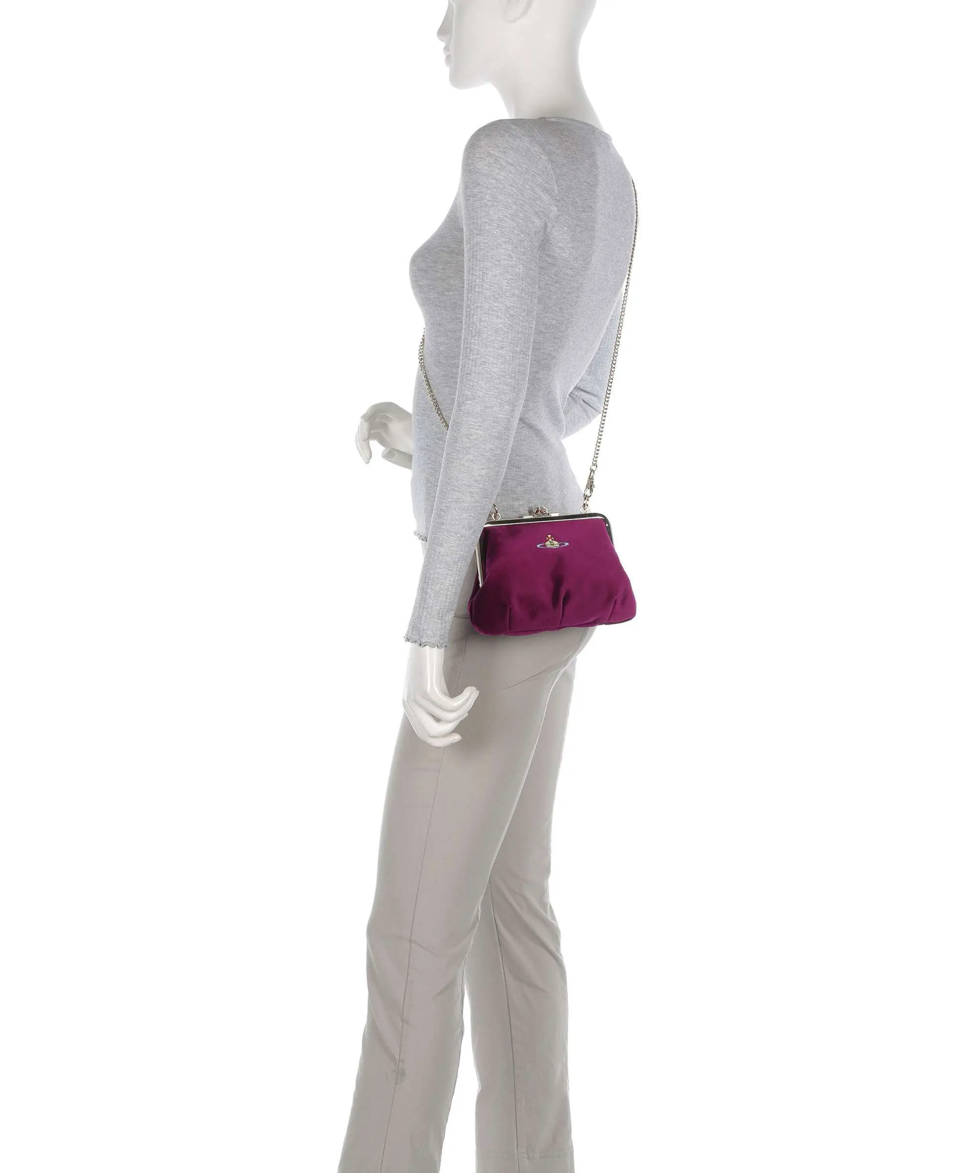 Granny Velvet Frame Geantă crossbody din bumbac inbagaj [6]