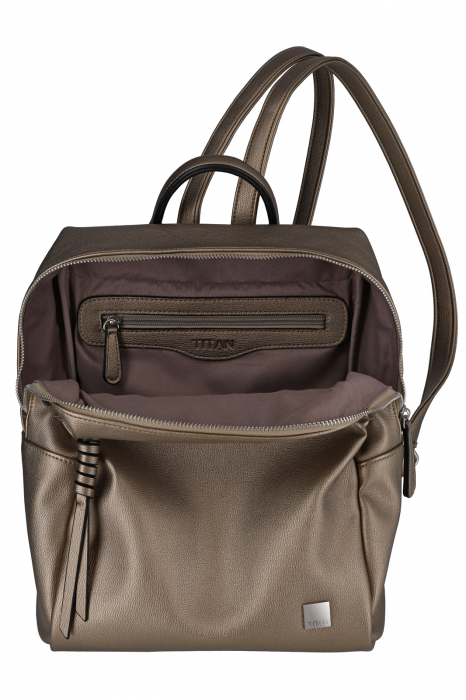 Rucsac de dama TITAN SPOTLIGHT ZIP auriu metalic [2]
