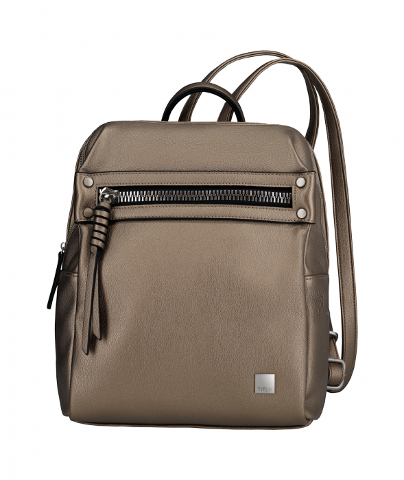 Rucsac de dama TITAN SPOTLIGHT ZIP auriu metalic [3]