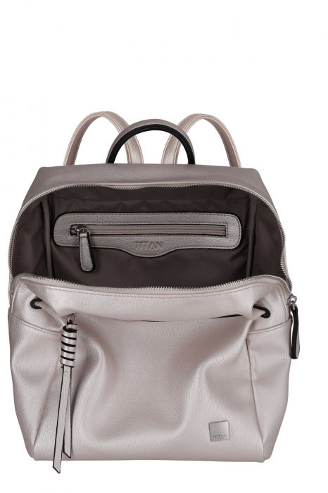 Rucsac de dama TITAN SPOTLIGHT ZIP bej metalic [3]