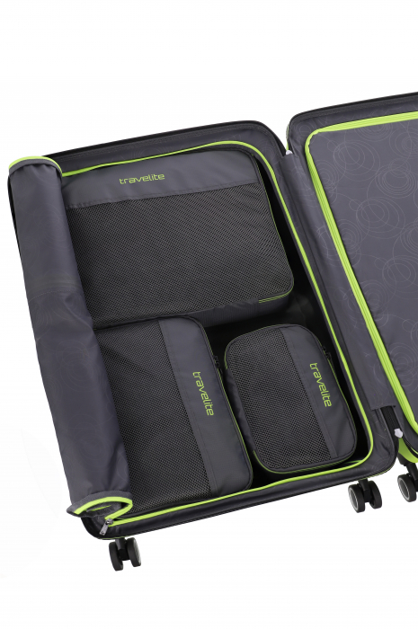 Set 3 packing cubes (organizatoare pentru bagaje), Travelite, L/M/S, Gri [5]