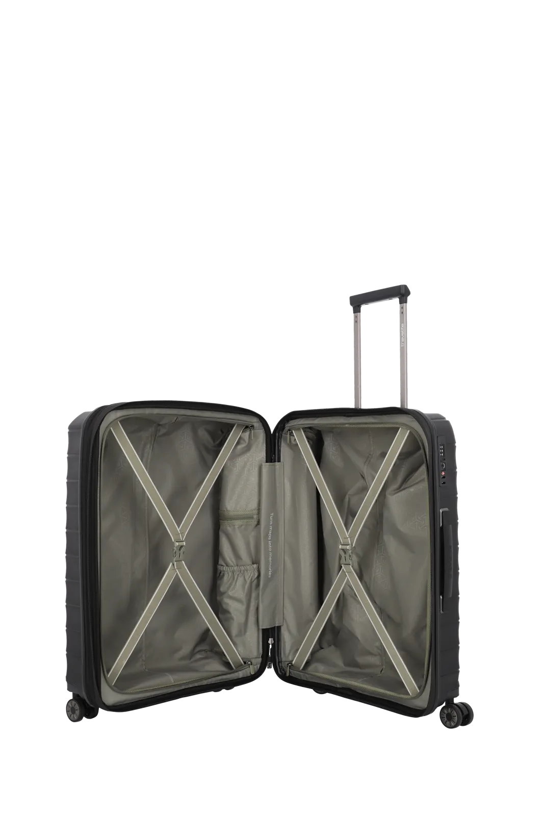 Set Troler de cala mediu(M) Travelite MOOBY,Negru + Rucsac travelite Basics,Negru [4]