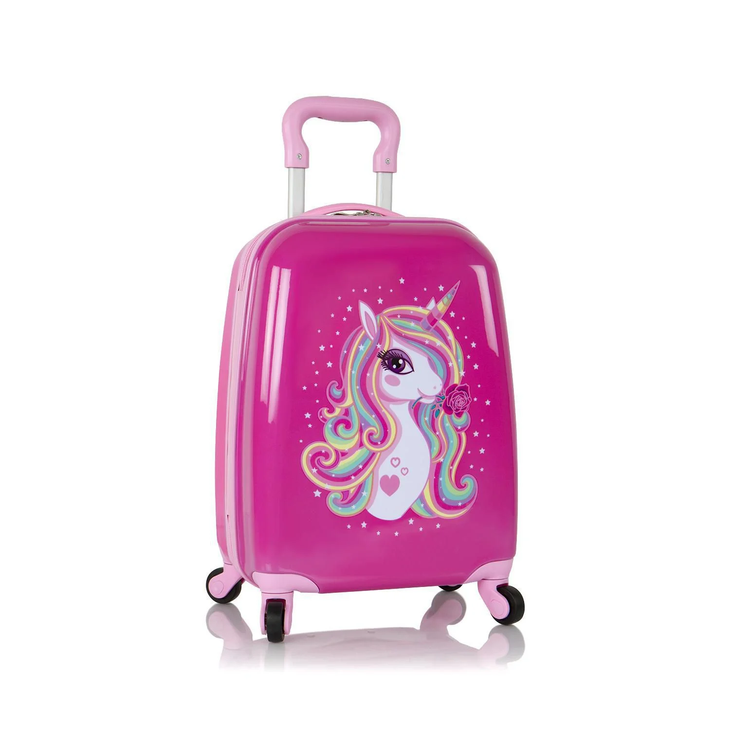Set Troler pentru copii cu 4 roti Heys Fashion Unicorn + Casti antifonice pentru copii Muffy Roz [2]