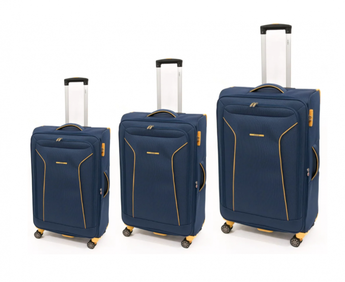 Set trolere Lamonza  Cruise,L expandabil 30% / M expandabil 30% / S , Bleumarin/Galben [1]