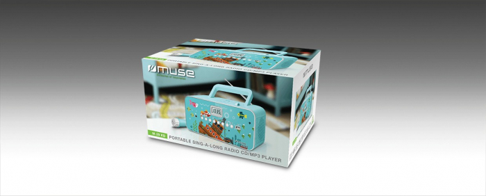 Sistem audio portabil MUSE M-29 KB, Display LCD, CD-Player, Radio, Microfon, Port USB, Turcoaz-Color [4]