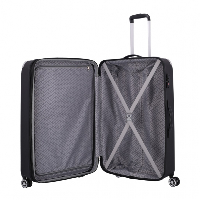 Set trolere Travelite CITY 4 roti L extensibil/M extensibil/S - Negru cu colturi din aluminiu  [8]