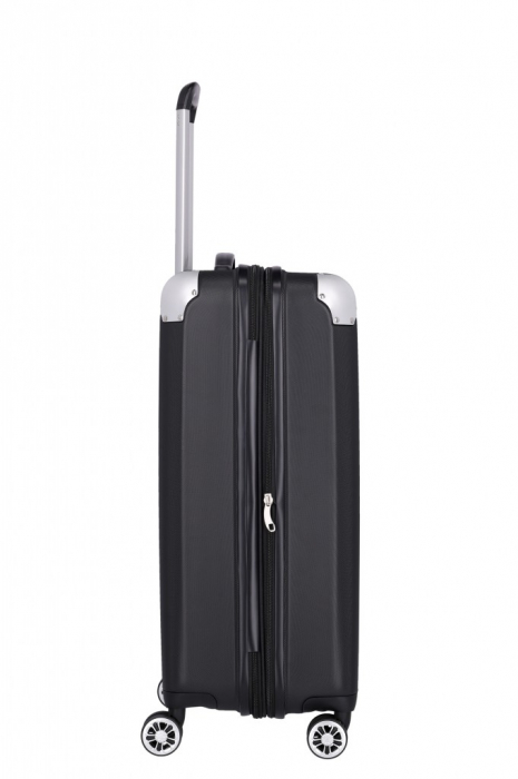 Set trolere Travelite CITY 4 roti L extensibil/M extensibil/S - Negru cu colturi din aluminiu  [14]