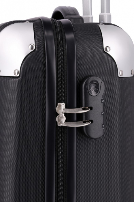 Set trolere Travelite CITY 4 roti L extensibil/M extensibil/S - Negru cu colturi din aluminiu  [22]