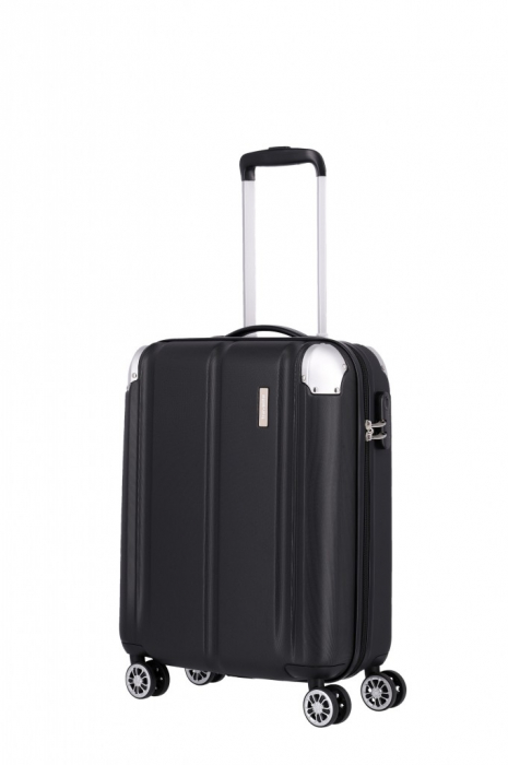 Set trolere Travelite CITY 4 roti L extensibil/M extensibil/S - Negru cu colturi din aluminiu  [24]