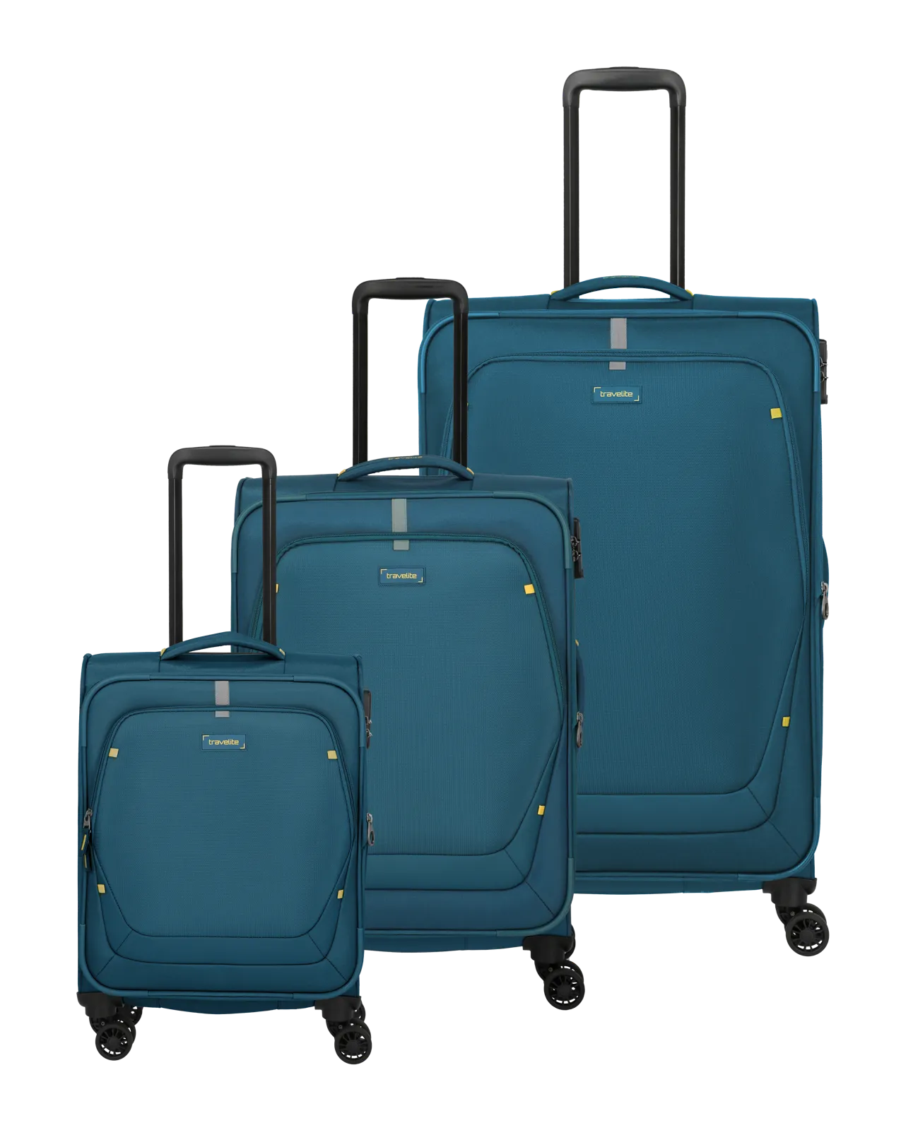 Travelite Set valize Umbria cu 4 roți, 3 piese, cu pliuri extensibile,Albastru [1]