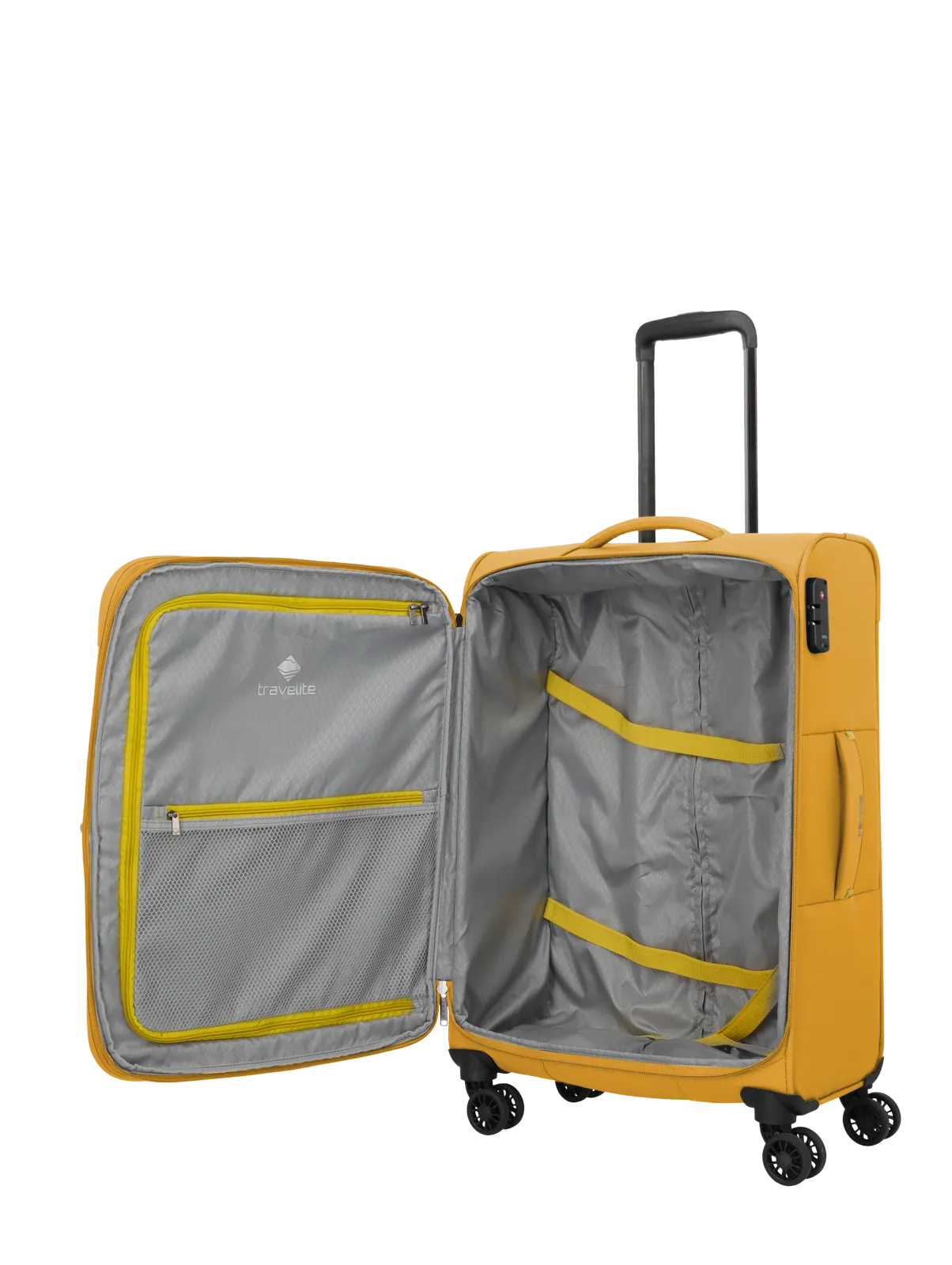 Travelite Set valize Umbria cu 4 roți, 3 piese, cu pliuri extensibile,Galben [10]