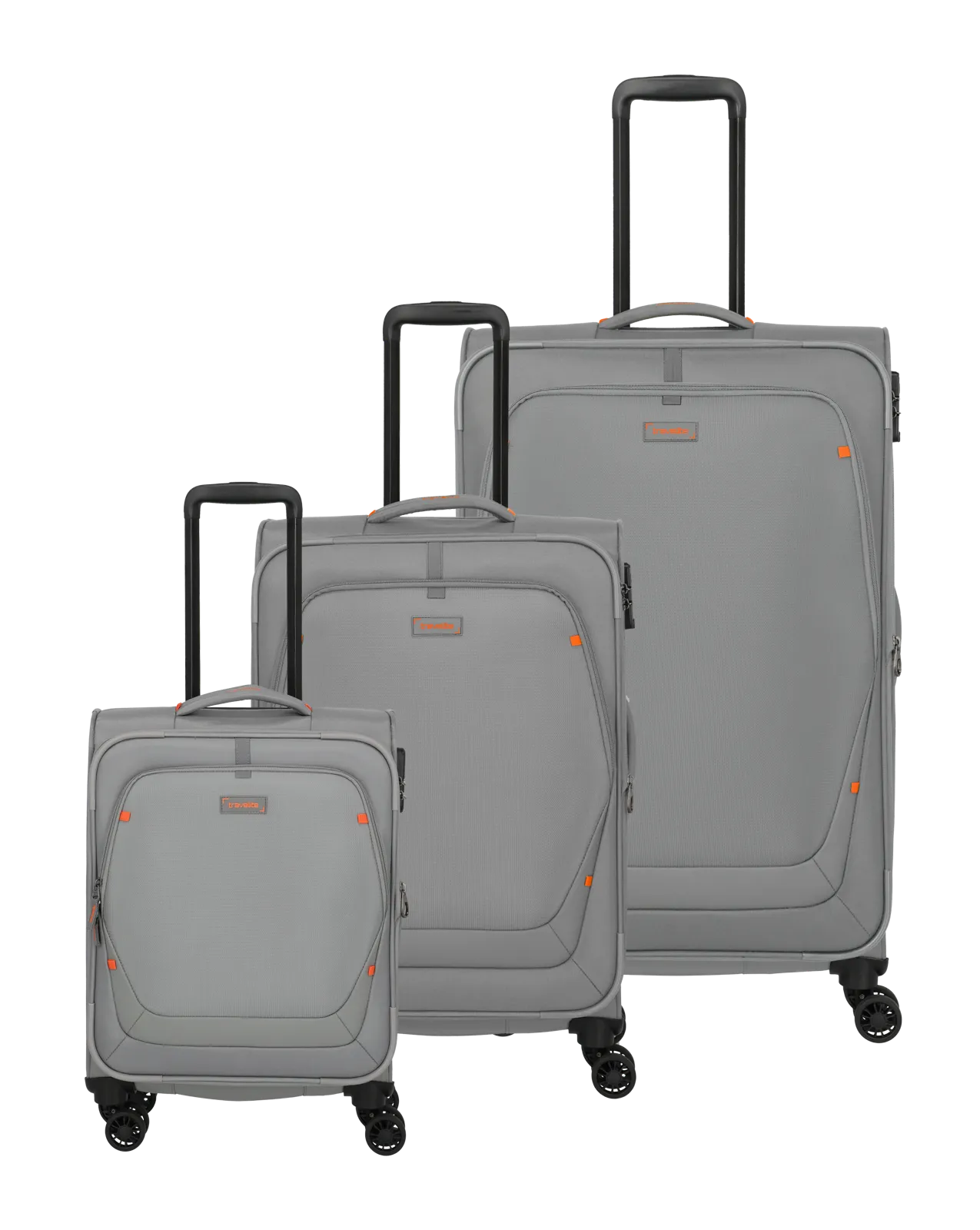 Travelite Set valize Umbria cu 4 roți, 3 piese, cu pliuri extensibile,Gri [1]