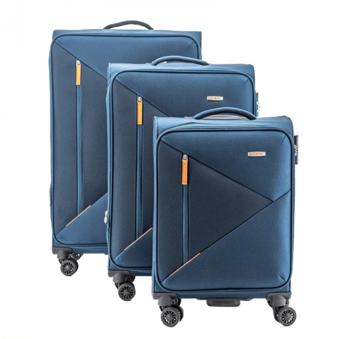 Troler de cala mediu Lamonza Kai 69x43x28 cm, 2.9 kg, expandabil 30%, albastru [7]