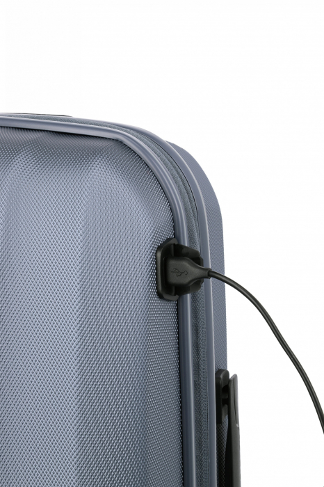 Troler de cabina - TITAN XENON 4 roti 55 cm (S) - Albastru/USB [11]