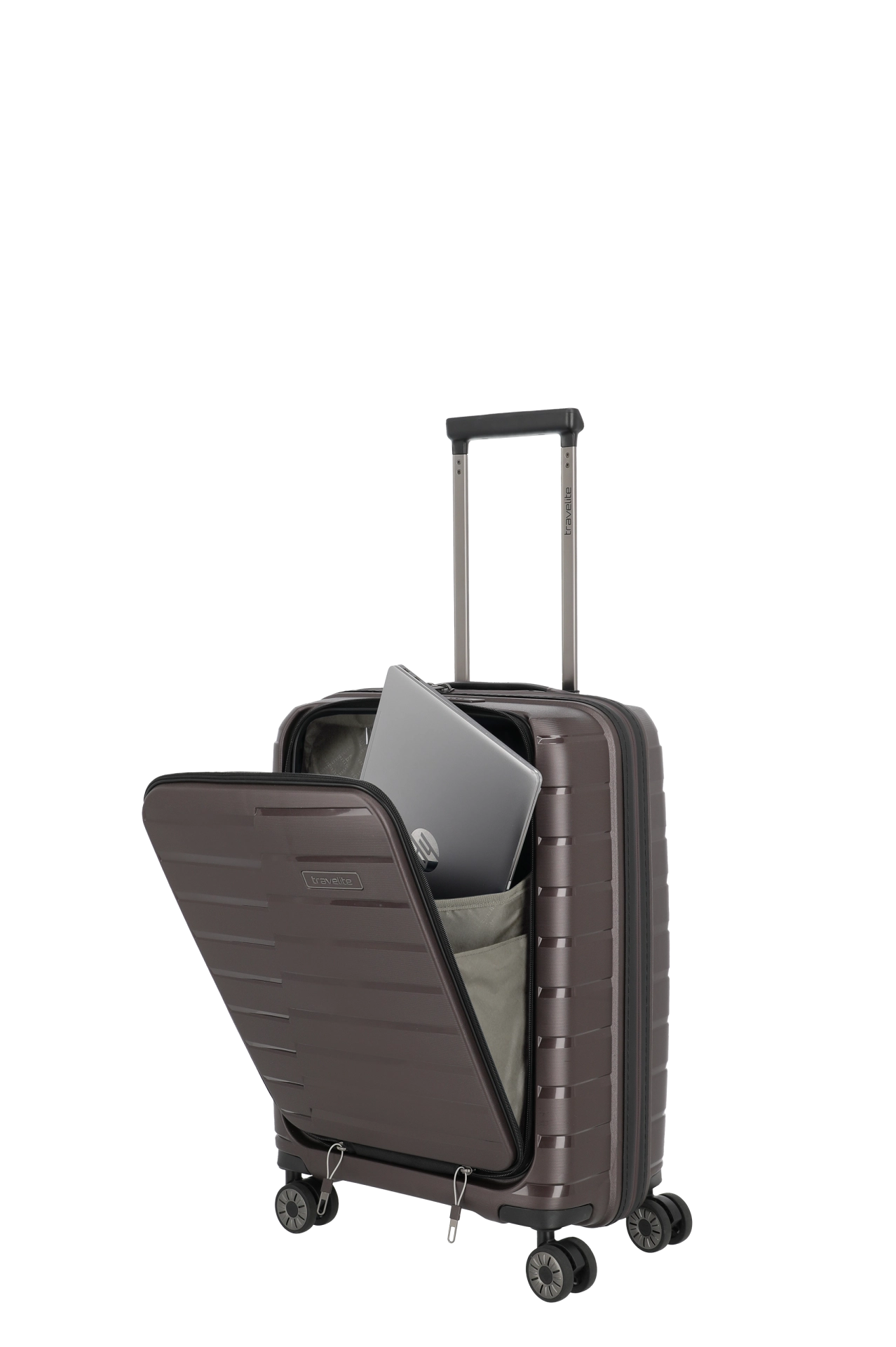 Troler de cabina ( S) 55 x 39 x 23 cm, Travelite Air Base cu buzunar frontal pentru laptop,Coffee [5]