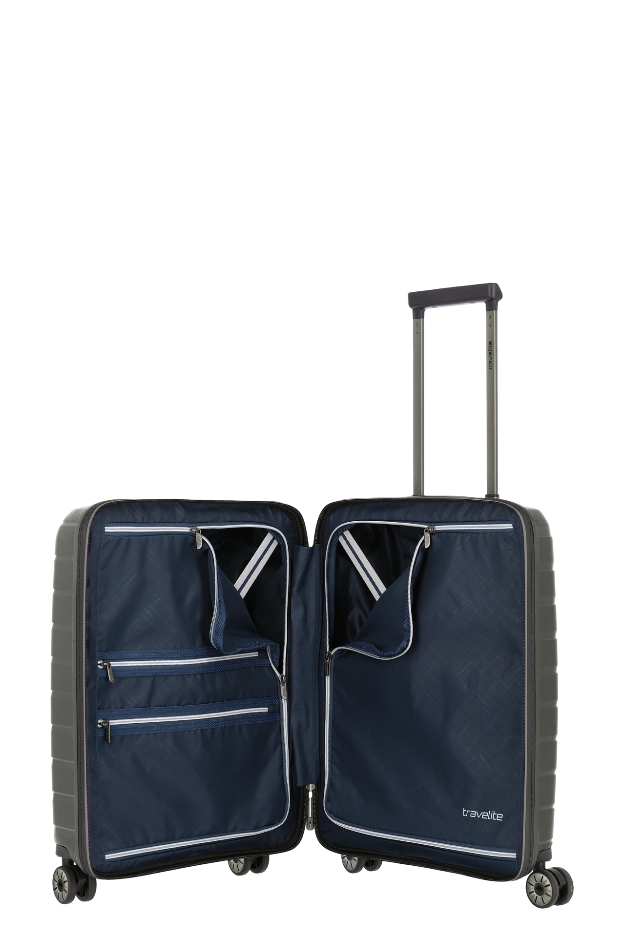 Troler de cabina ( S) 55 x 39 x 23 cm, Travelite Air Base cu buzunar frontal pentru laptop,Antracit [2]