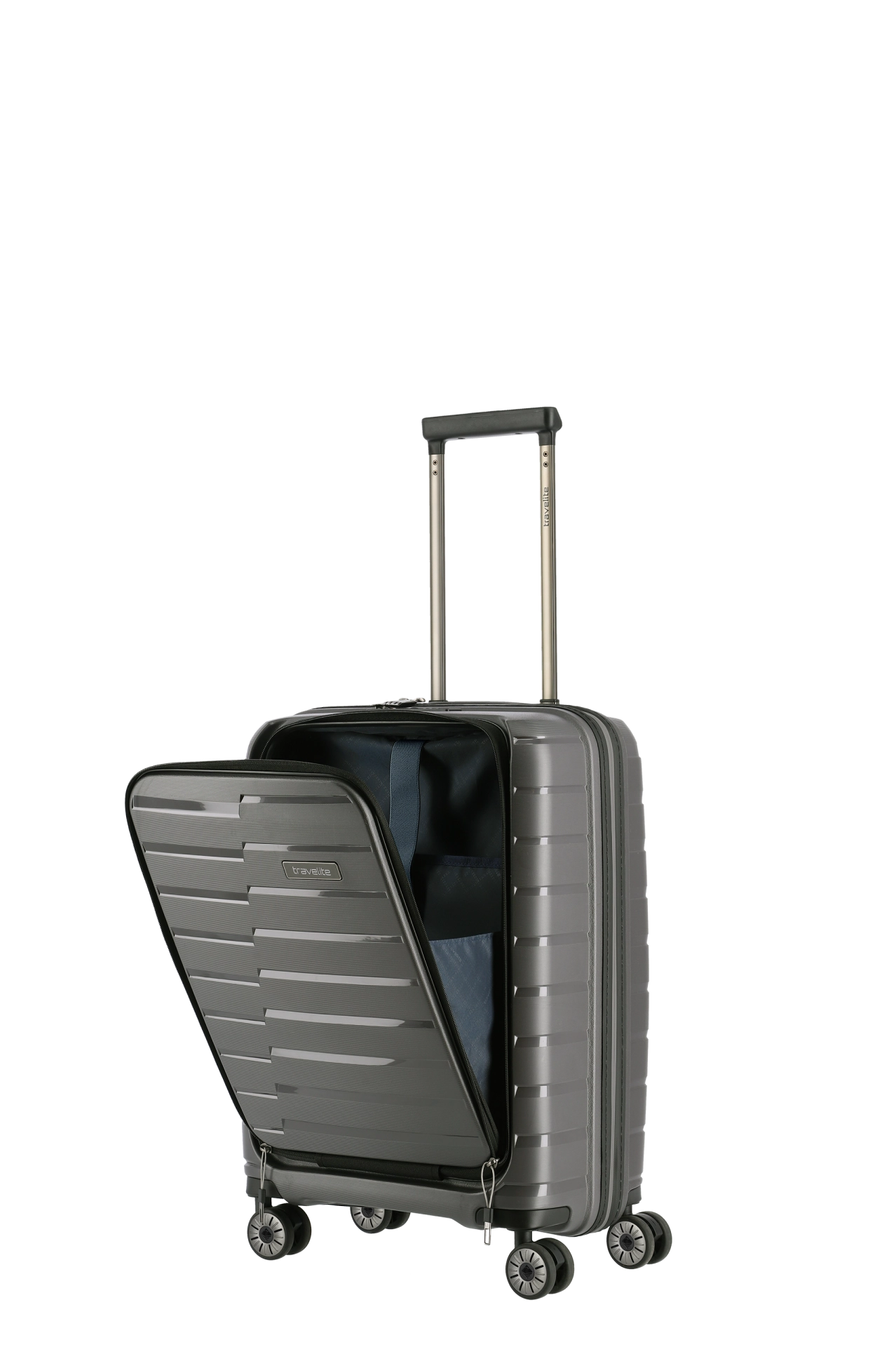 Troler de cabina ( S) 55 x 39 x 23 cm, Travelite Air Base cu buzunar frontal pentru laptop,Antracit [4]