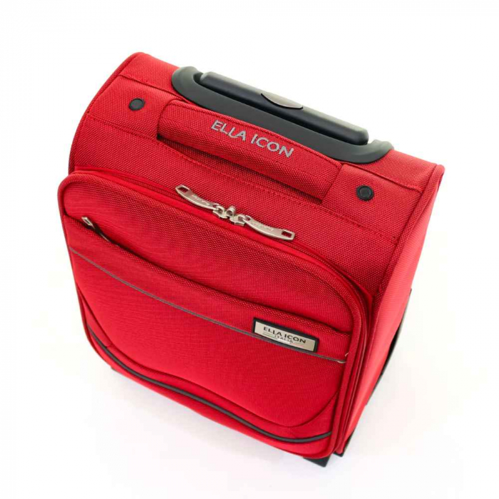 Troler de cabina(XS) ELLA ICON PETRA TEXTIL ROSU 40X30X20 CM [4]