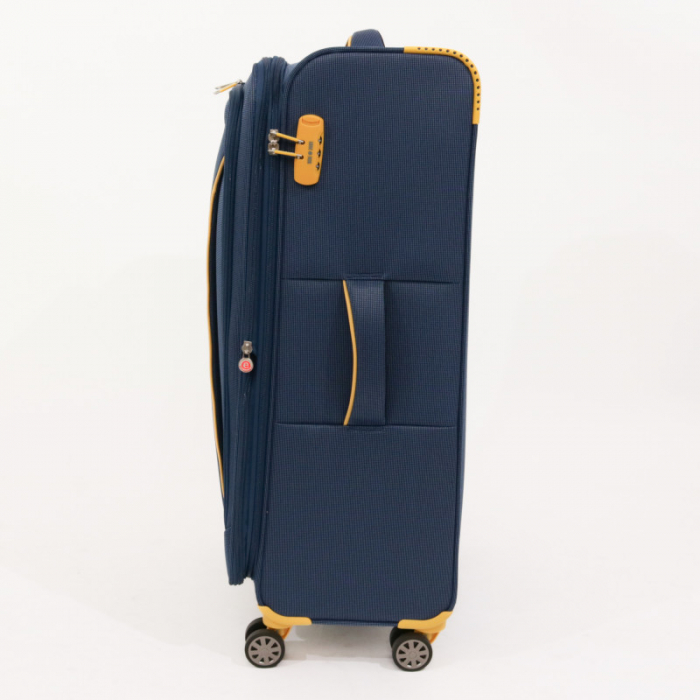 Troler de cabina (S) Lamonza Cruise, 78x47x29 cm, expandabil 30%, Bleumarin/Galben [5]