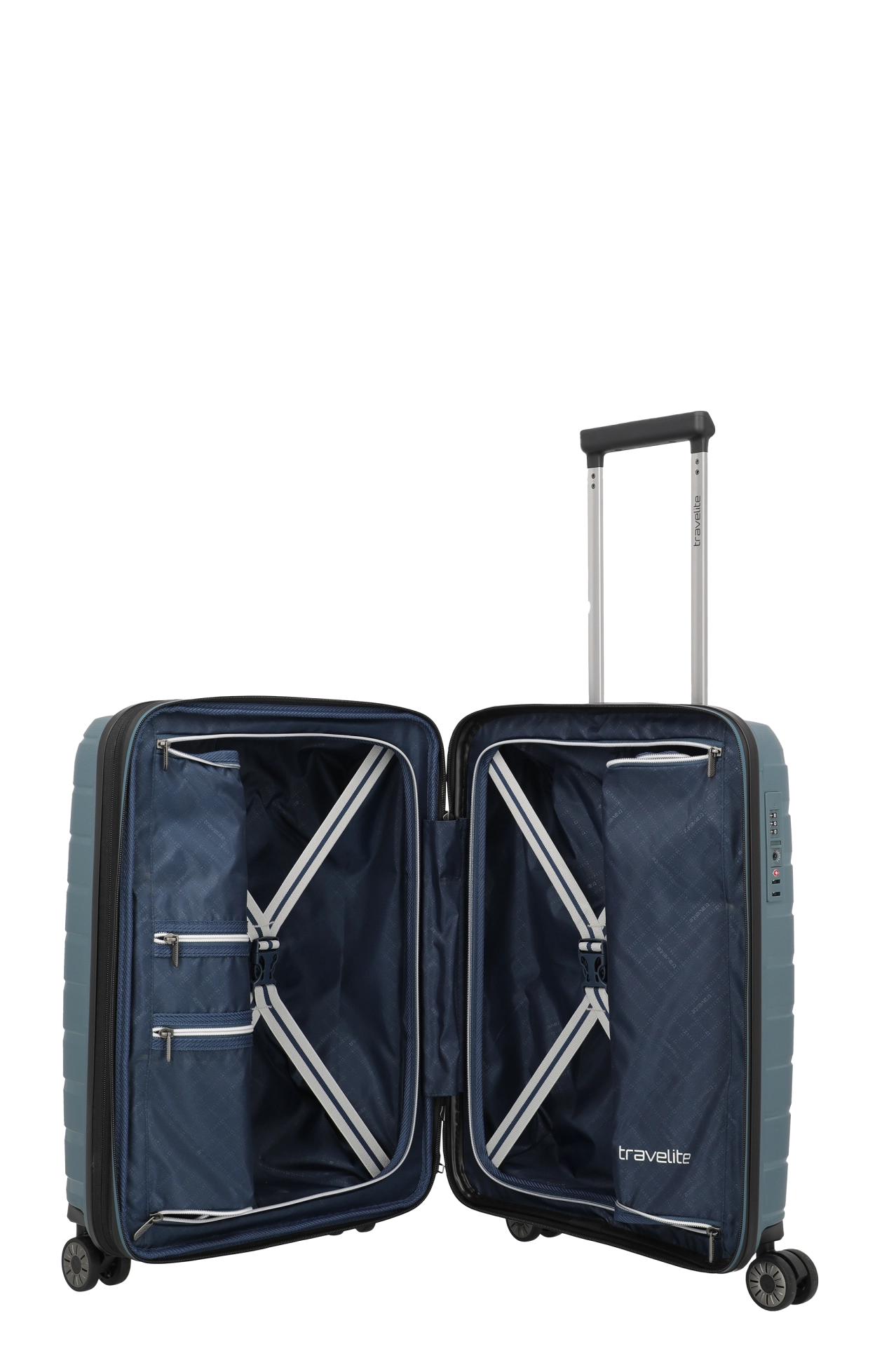 Troler de cabina(S) Travelite AIR BASE 4 roti DUBLE 55 CM - extensibil ,albastru [7]