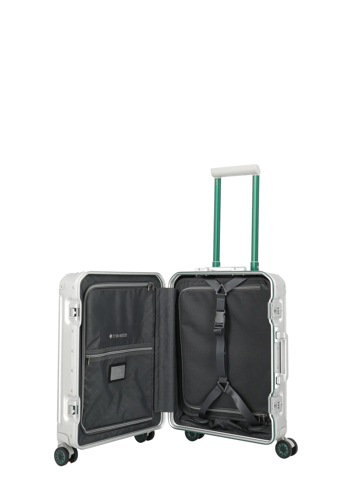 Troler de cabina(S) Travelite NEXT 55x39x22 cm, Aluminiu, Argintiu-Verde,Ediţie specială [9]