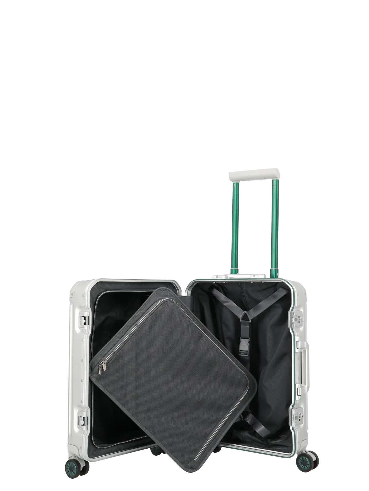 Troler de cabina(S) Travelite NEXT 55x39x22 cm, Aluminiu, Argintiu-Verde,Ediţie specială [11]