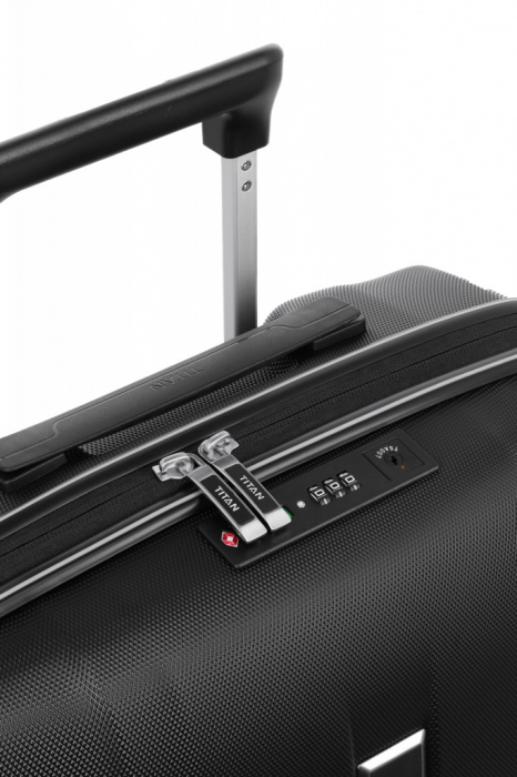 Troler de cabina - TITAN XENON 4 roti 55 cm (S) - Albastru/USB [19]