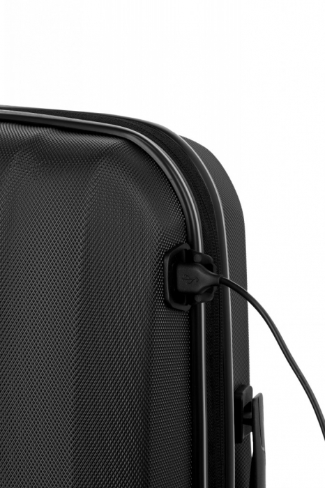 Troler de cabina - TITAN XENON 4 roti 55 cm (S) - Albastru/USB [18]