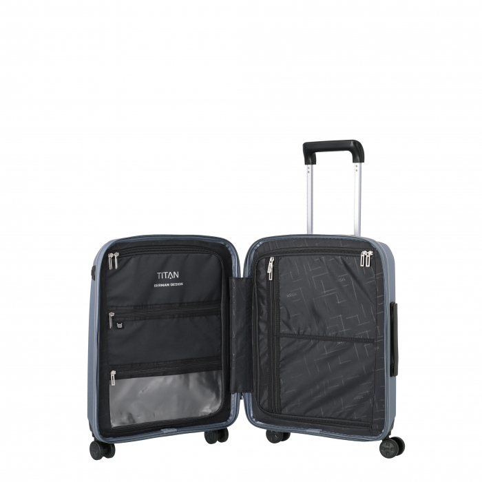 Troler de cabina - TITAN XENON 4 roti 55 cm (S) - Albastru/USB [4]