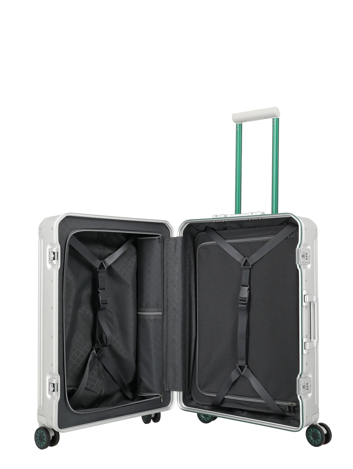 Troler de cala mediu (M) Travelite NEXT 67x47x26 cm, Aluminiu, Argintiu-Verde ,Ediţie specială [4]