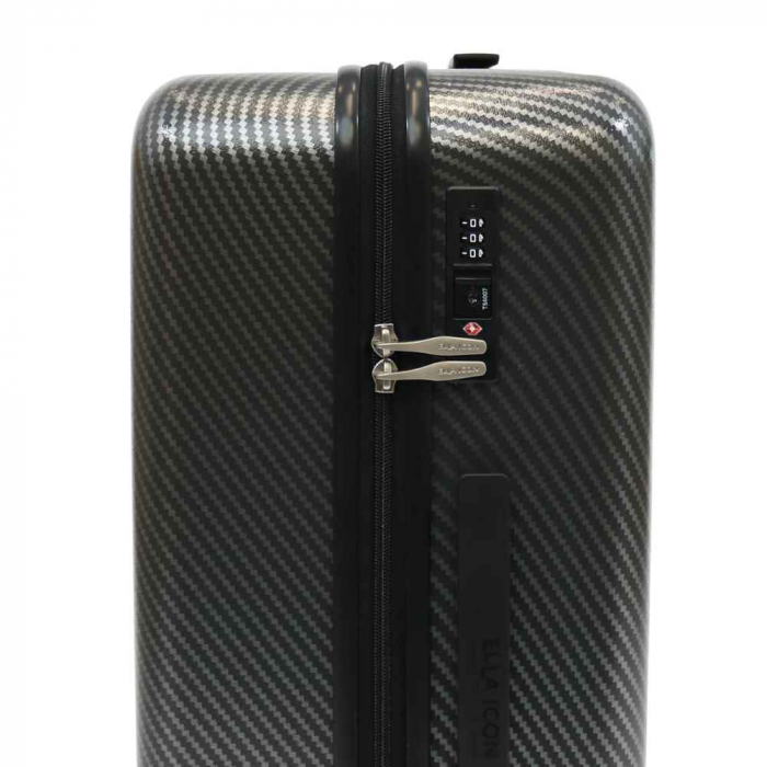 Troler de cala mediu(M) ELLA ICON SHINE NEGRU 68X46X26CM InBagaj [4]