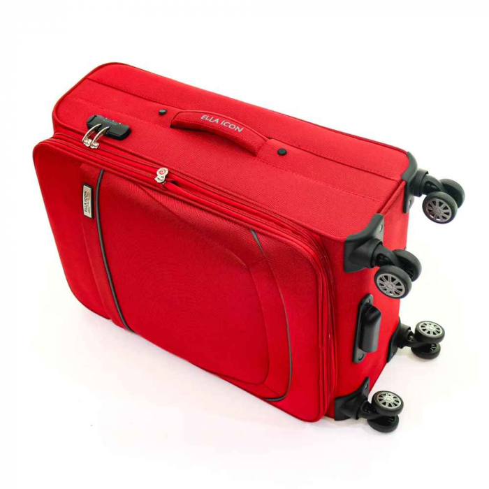 Troler de cala mediu(M) ELLA ICON PETRA TEXTIL ROSU 69X41X28 CM [7]