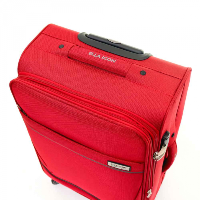 Troler de cala mediu(M) ELLA ICON PETRA TEXTIL ROSU 69X41X28 CM [5]