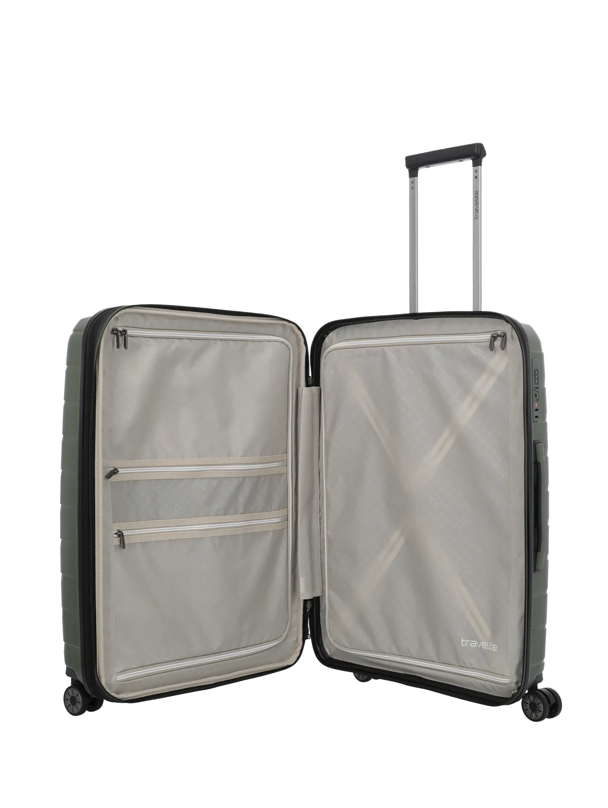 Troler de cala mediu(M) travelite AIR BASE 4 roti spinner 67 x 45 x 27 cm ,verde - RESIGILAT [5]