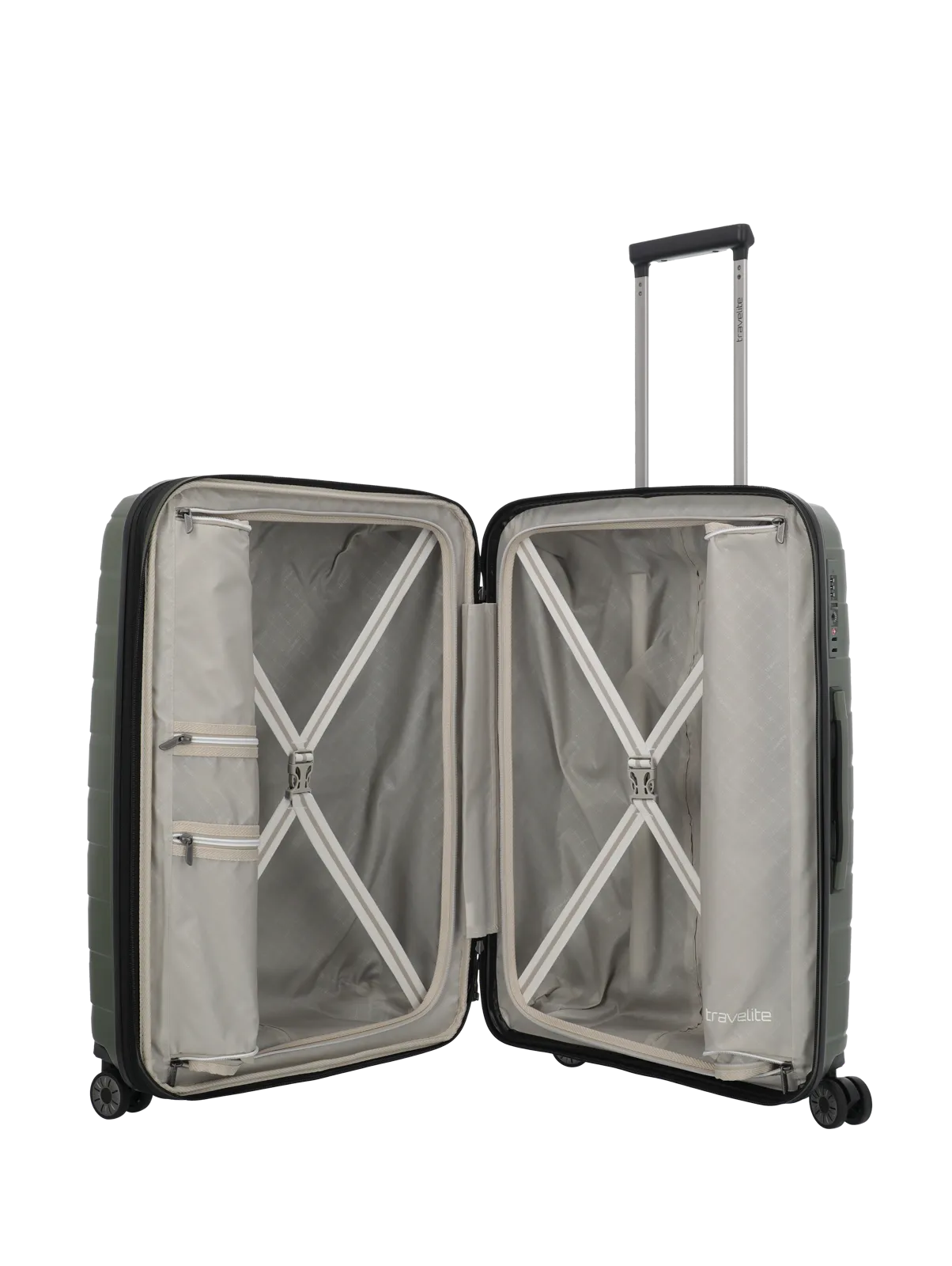 Troler de cala mediu(M) travelite AIR BASE 4 roti spinner 67 x 45 x 27 cm ,verde - RESIGILAT [7]