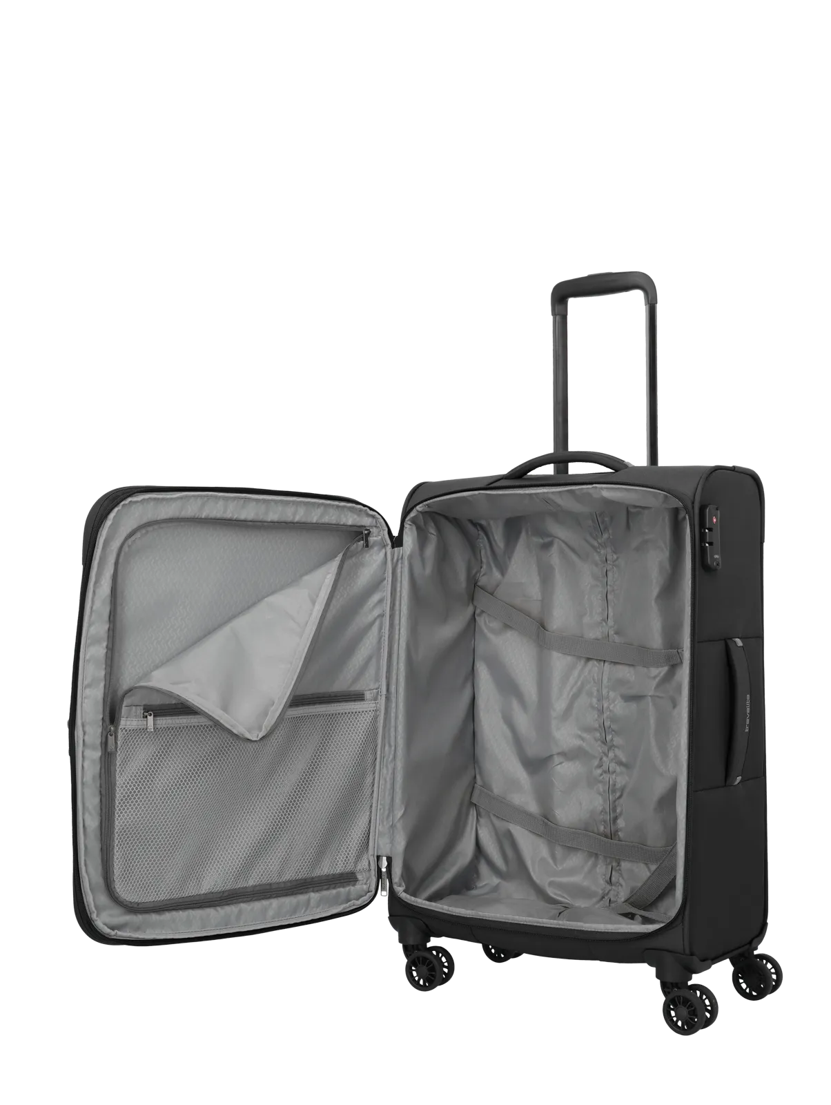 Troler de cala mediu(M) Travelite Umbria cu pliuri extensibile,Negru [6]