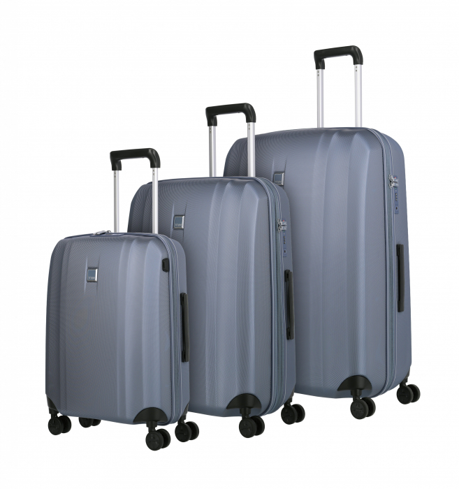 Troler de cabina - TITAN XENON 4 roti 55 cm (S) - Albastru/USB [2]